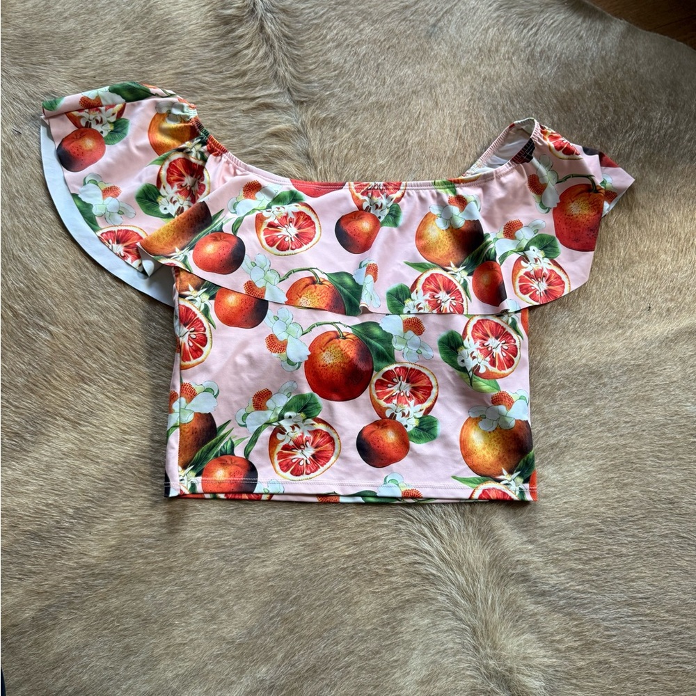 Kortni Jeane Pink Floral and Fruit Top